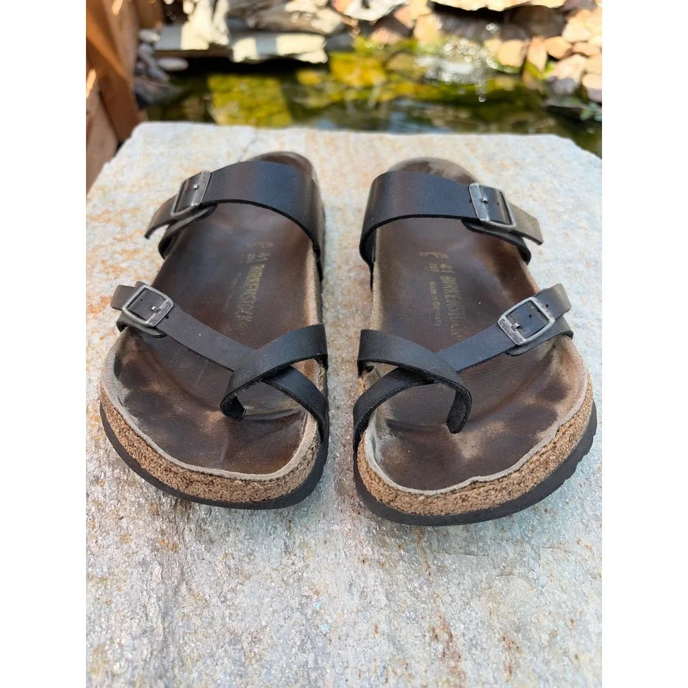 Birkenstock Mayari Black Birko-Flor Toe Loop Sandals Mens 8 L10 M8 EU 41